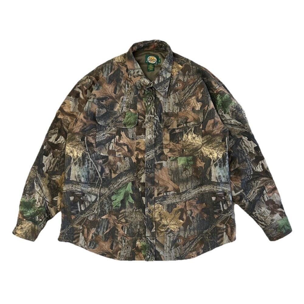 Cabelas Men’s Camo Long Sleeve Button Up Shirt Scent Lok XL Hunting Outdoors